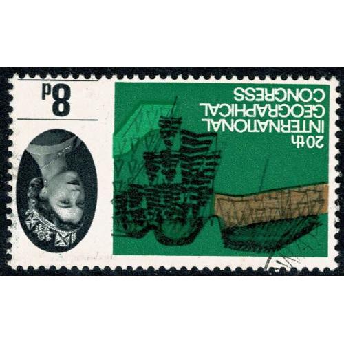 1964 Geographical Congress 8d (ord). Very Fine Used WATERMARK INVERTED. SG 653Wi