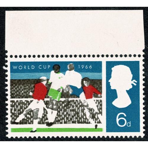 1966 World Cup 6d (ord). MISSING BLACK. SG 694a.