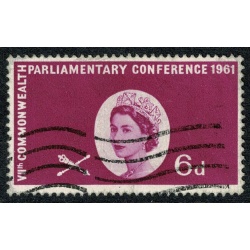 1961 Parliamentary Conference 6d MISSING GOLD. Rare used single. With Certificate. SG 629a