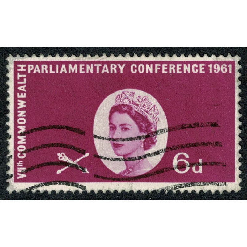 1961 Parliamentary Conference 6d MISSING GOLD. Rare used single. With Certificate. SG 629a