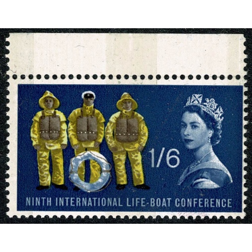 1963 Lifeboats 1/6 (phos). PHOSPHOR BANDS ON GUMMED SIDE. SG 641p var