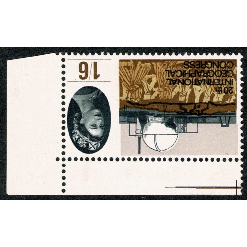 1964 Geographical Congress 1/6 (ord). UM corner single WATERMARK INVERTED. SG 654Wi.