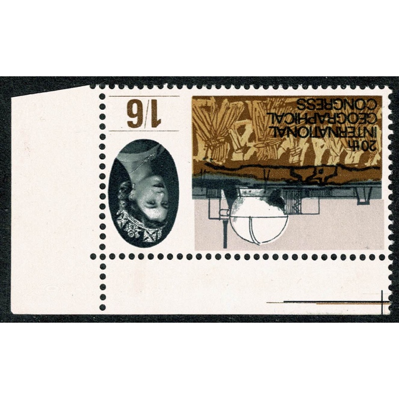 1964 Geographical Congress 1/6 (ord). UM corner single WATERMARK INVERTED. SG 654Wi.