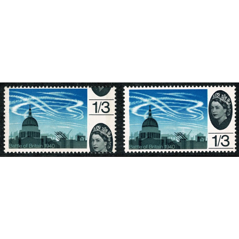 1965 Battle of Britain 1/3 (phos). DOWNWARD SHIFT OF BLACK. SG 678p var