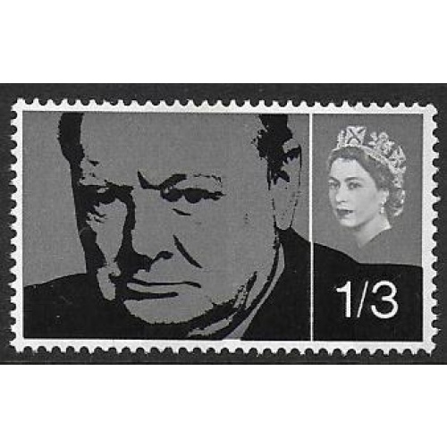 1965 Churchill 1/3 (phos)   TWO BROAD PHOSPHOR BANDS. SG Spec. 662pb