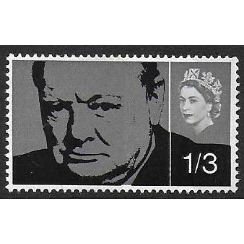 1965 Churchill 1/3 (phos)   TWO BROAD PHOSPHOR BANDS. SG Spec. 662pb
