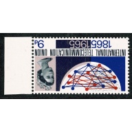 1965 I.T.U. 9d (ord). UM marginal single WATERMARK INVERTED. SG 683Wi.