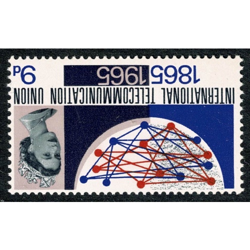 1965 I.T.U. 9d (ord). UM single WATERMARK INVERTED. SG 683Wi.