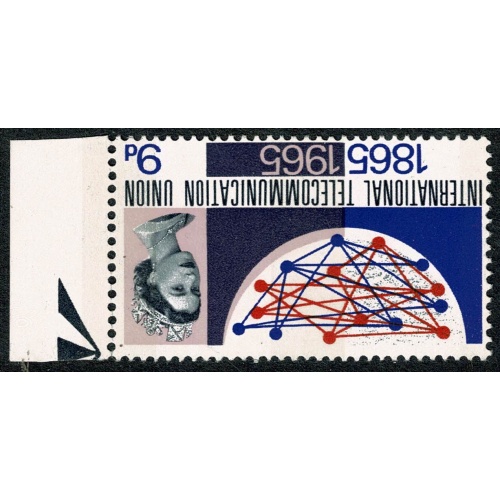 1965 I.T.U. 9d (phos). UM marginal single WATERMARK INVERTED. SG 683pWi.