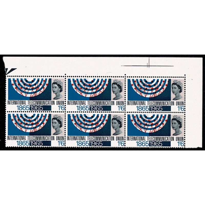 1965 ITU 1/6 (ord). Constant variety "retouched arm" SG Spec. W80d