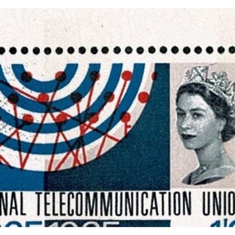 1965 ITU 1/6 (phos). Constant variety "red pin with arm" SG 684pb