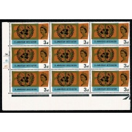 1965 UN 3d (ord). "lake in Russia" & "retouch flying saucer flaw". SG Spec. W77b & c