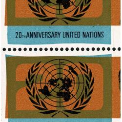 1965 UN 3d (ord). lake in Russia & retouch flying saucer flaw. SG Spec. W77b & c