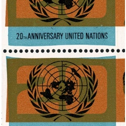 1965 UN 3d (ord). lake in Russia & retouch flying saucer flaw. SG Spec. W77b & c