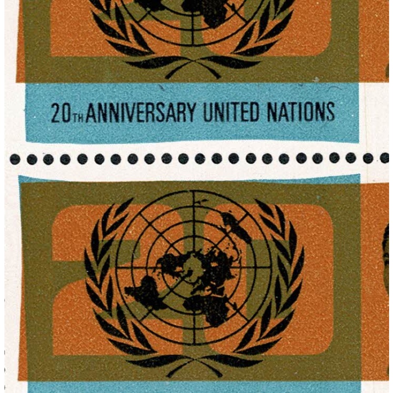 1965 UN 3d (ord). "lake in Russia" & "retouch flying saucer flaw". SG Spec. W77b & c
