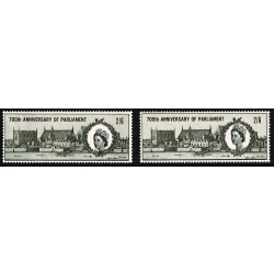 1965 Parliament 2/6. SHIFT OF GREY DOWNWARDS. SG 664 var