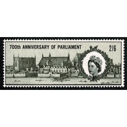 1965 Parliament 2/6. SHIFT OF GREY DOWNWARDS. SG 664 var