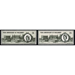 1965 Parliament 2/6. SHIFT OF GREY DOWNWARDS. SG 664 var