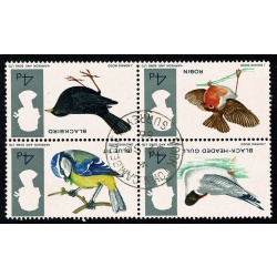 1966 Birds 4d (ord). WATERMARK INVERTED. Fine Used block SG 696aWi.