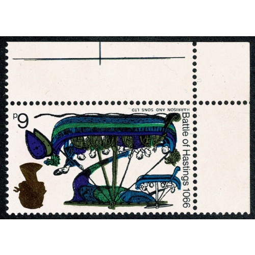 1966 Battle of Hastings 6d (ord) UM corner pair WATERMARK  INVERTED. SG 711Wi