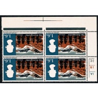 1966 Landscapes 1/6 (ord). Cylinder block of four. WATERMARK INVERTED. SG 692Wi.