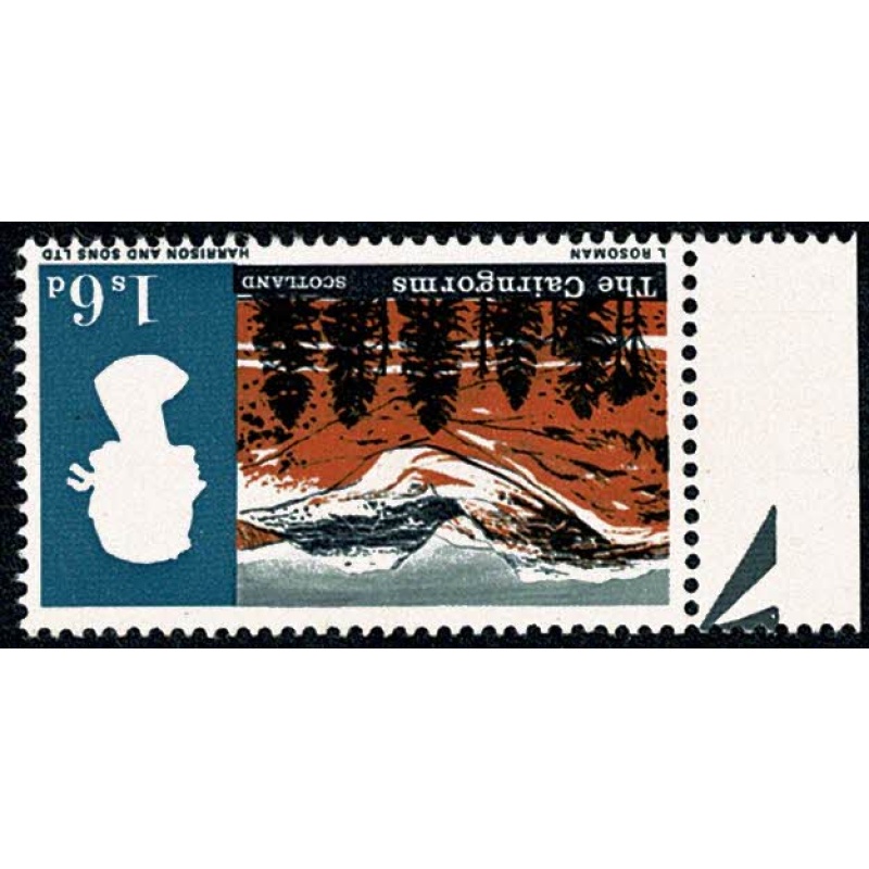 1966 Landscapes 1/6 (ord). Positional marginal single. WATERMARK INVERTED. SG 692Wi.