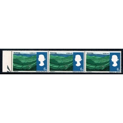 1965 Landscapes 6d (phos).Listed variety  "AN for AND" SG 690pa. Positional Strip of 3.  Spec. WP86b