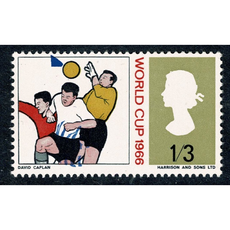 1966 World Cup 1/3. BLUE SHIFT DOWNWARD. SG 695 var.