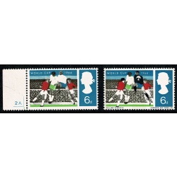 1966 World Cup 6d (ord). MISSING BLACK. SG 694a.