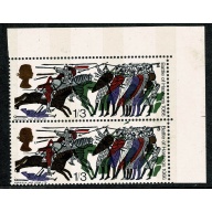 1966 Battle of Hastings 1/3 (phos). SHIFT OF BRONZE GREEN. Postional pair. SG 712p var.