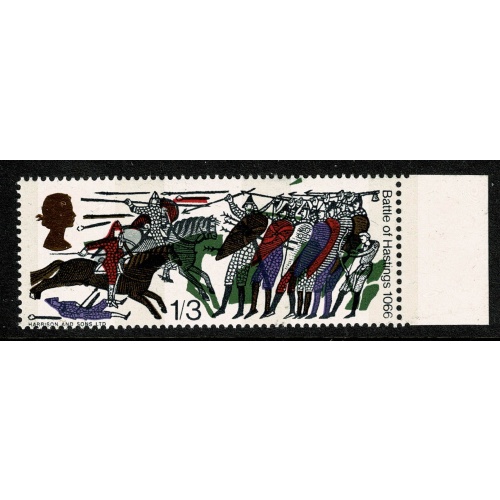 1966 Battle of Hastings 1/3 (phos). SHIFT OF BRONZE GREEN. Marginal single. SG 712p var.
