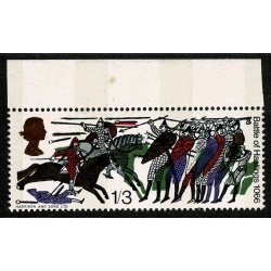 1966 Battle of Hastings 1/3 (phos). SHIFT OF BRONZE GREEN. Marginal single. SG 712p var.