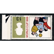 1966 World Cup 1/3 (phos).UM right marginal single WATERMARK INVERTED. SG 695pWi.