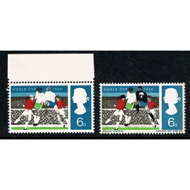 1966 World Cup 6d (ord). MISSING BLACK. SG 694a.