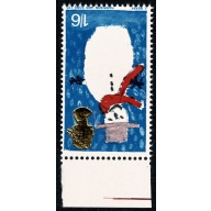 1966 Christmas 1/6 (ord). UM marginal single WATERMARK INVERTED. SG 714Wi.