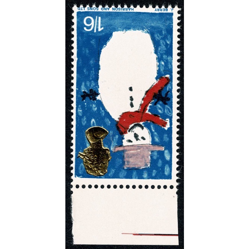 1966 Christmas 1/6 (ord). UM marginal single WATERMARK INVERTED. SG 714Wi.