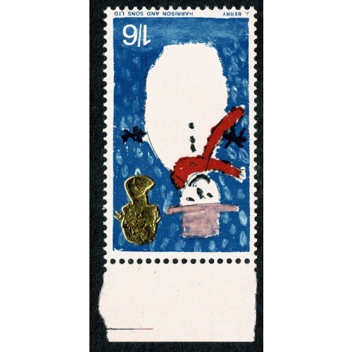 1966 Christmas 1/6 (ord). UM marginal single WATERMARK INVERTED. SG 714Wi.