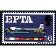 1967 EFTA 1/6 (ord). MISSING NEW BLUE. SG 716e