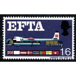 1967 EFTA 1/6 (ord). MISSING NEW BLUE. SG 716e