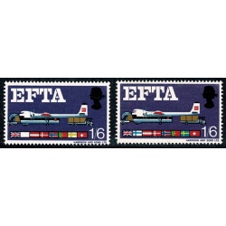 1967 EFTA 1/6 (ord). MISSING NEW BLUE. SG 716e