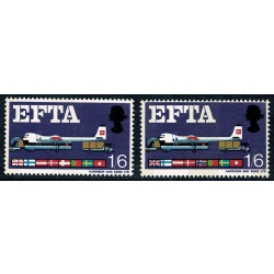 1967 EFTA 1/6 (phos). MISSING DEEP BLUE. SG 716pb