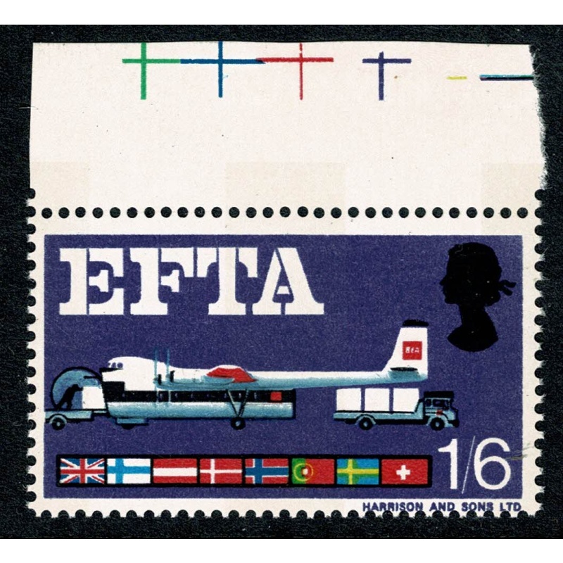 1967 EFTA 1/6 (phos). MISSING BROWN. SG 716pc