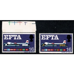1967 EFTA 1/6 (phos). MISSING BROWN. SG 716pc