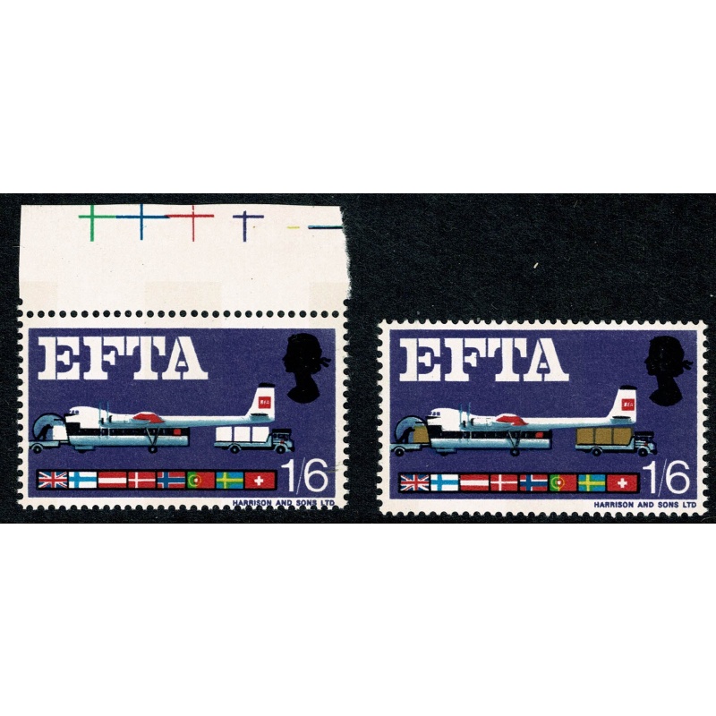 1967 EFTA 1/6 (phos). MISSING BROWN. SG 716pc