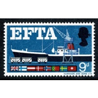 1967 EFTA 9d (ord). MISSING BROWN. SG 715d