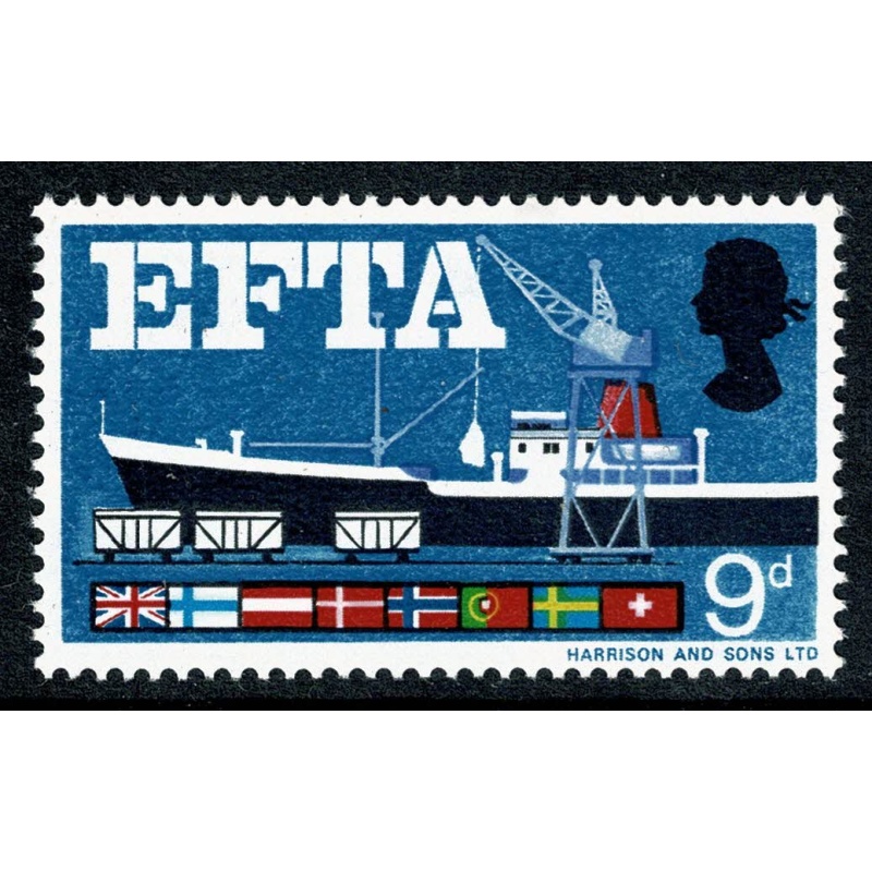 1967 EFTA 9d (ord). MISSING BROWN. SG 715d