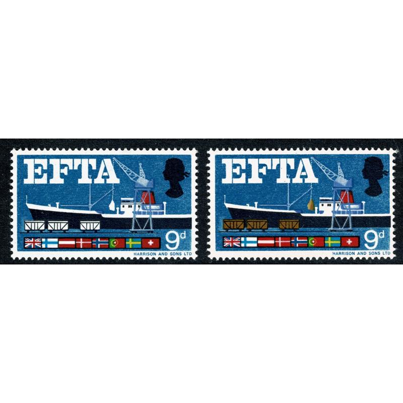 1967 EFTA 9d (ord). MISSING BROWN. SG 715d