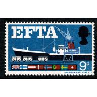 1967 EFTA 9d (phos). MISSING BROWN. SG 715pd