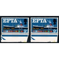 1967 EFTA 9d (phos). MISSING GREEN. SG 715c