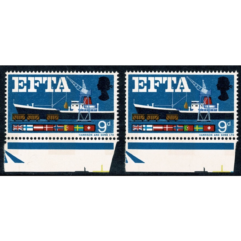 1967 EFTA 9d (phos). MISSING GREEN. SG 715c